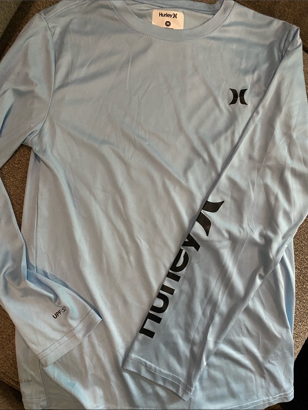 Hurley Light Blue Men’s Long-Sleeve Performance Tee